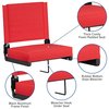 Flash Furniture 500 lb. Rated Stadium Chair, Red, PK2 2-XU-STA-RED-GG